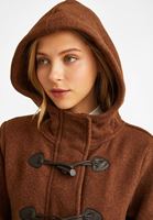 Bayan Kahverengi Kapüşonlu Kaban