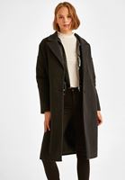 Bayan Siyah Cep Detaylı Kaban