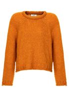 Bayan Turuncu Zero-Neck Crop Triko
