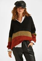 Bayan Çok Renkli V Yaka Kazak