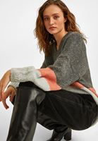 Bayan Çok Renkli V Yaka Kazak