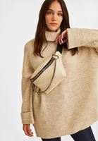 Bayan Krem Zincir Detaylı Bel Çantası