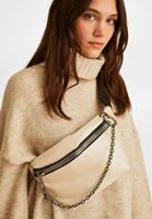Bayan Krem Zincir Detaylı Bel Çantası