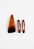 Bayan Kahverengi 3'lü Saç Tokası Seti