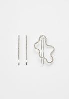 Bayan Gümüş Taşlı Toka Seti