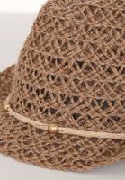 Bayan Kahverengi İp Detaylı Hasır Şapka