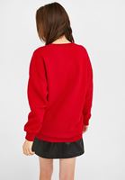Bayan Kırmızı Oversize Sweatshirt