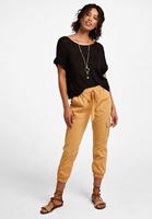 Bayan Siyah Bot Yaka Keten Tişört