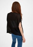 Bayan Siyah Keten Karışımlı Kısa Hırka