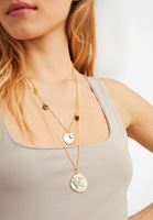 Bayan Çok Renkli Karma Uçlu Çift Kolye