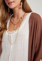 Bayan Çok Renkli Zincir Detaylı Çoklu Kolye