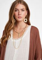 Bayan Çok Renkli Zincir Detaylı Çoklu Kolye