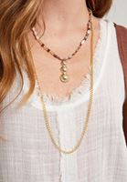 Bayan Çok Renkli Zincir Detaylı Çoklu Kolye