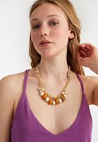 Bayan Çok Renkli Karma Uçlu Tasarım Kolye