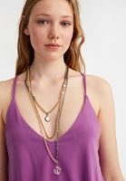 Bayan Çok Renkli Karma Uçlu Çoklu Kolye