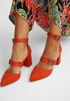 Bayan Kırmızı Toka Detaylı Topuklu Ayakkabı