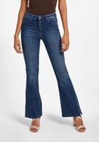 Bayan Mavi Yüksek Bel Flare Paça Detaylı Jean