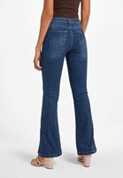 Bayan Mavi Yüksek Bel Flare Paça Detaylı Jean