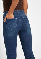 Bayan Mavi Yüksek Bel Flare Paça Detaylı Jean