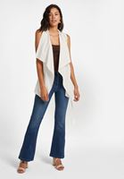 Bayan Mavi Yüksek Bel Flare Paça Detaylı Jean