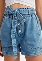 Bayan Mavi Ultra Yüksek Bel Kot Şort