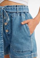 Bayan Mavi Ultra Yüksek Bel Kot Şort