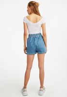 Bayan Mavi Ultra Yüksek Bel Kot Şort