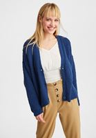 Bayan Lacivert Düğme Detaylı Örme Hırka