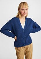 Bayan Lacivert Düğme Detaylı Örme Hırka