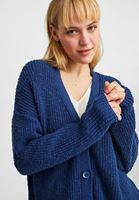 Bayan Lacivert Düğme Detaylı Örme Hırka