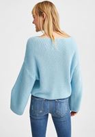 Bayan Mavi Asimetrik Kesim Triko