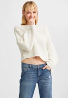 Bayan Krem Asimetrik Kesim Triko