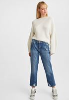 Bayan Krem Asimetrik Kesim Triko