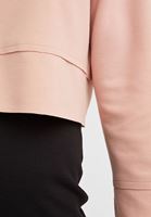Bayan Pembe Kolları Yırtmaç Detaylı Crop Sweatshirt 