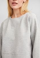Bayan Gri Kolları Yırtmaç Detaylı Crop Sweatshirt 
