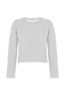 Bayan Gri Kolları Yırtmaç Detaylı Crop Sweatshirt 