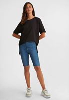 Bayan Siyah Sıfır Yaka Oversize Tişört
