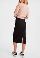 Women Black Midi Slit Skirt