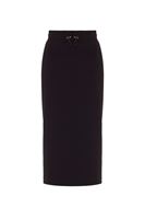 Women Black Midi Slit Skirt