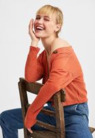 Bayan Turuncu Düğmeli Hırka