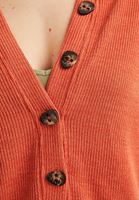 Bayan Turuncu Düğmeli Hırka