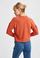 Bayan Turuncu Düğmeli Hırka