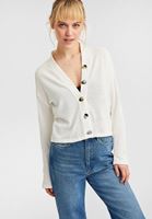 Bayan Krem Düğmeli Hırka