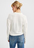 Bayan Krem Düğmeli Hırka