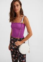 Bayan Beyaz Püsküllü Askılı Çanta