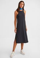 Bayan Siyah Yumuşak Dokulu Halter Yaka Elbise