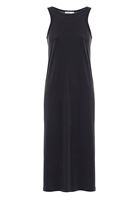 Bayan Siyah Yumuşak Dokulu Halter Yaka Elbise