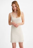 Bayan Bej Mini Dantel Elbise