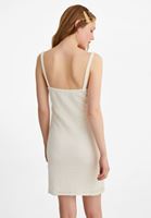 Bayan Bej Mini Dantel Elbise