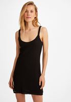 Bayan Siyah Mini Dantel Elbise